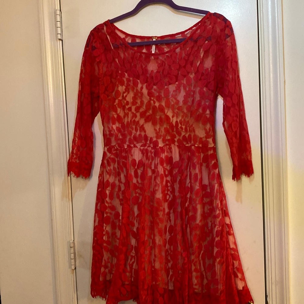Free People red lace dress